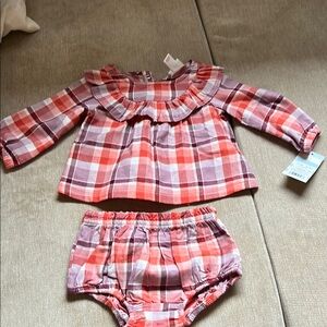 Plaid Baby Outfit Set
